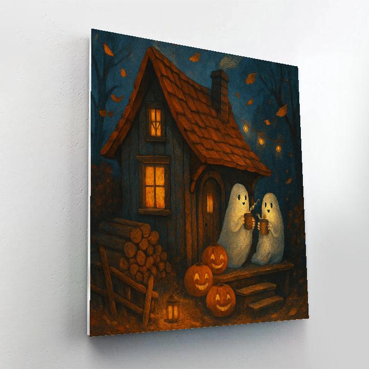 Hearthside Haunt Cottage Paint by numbers art