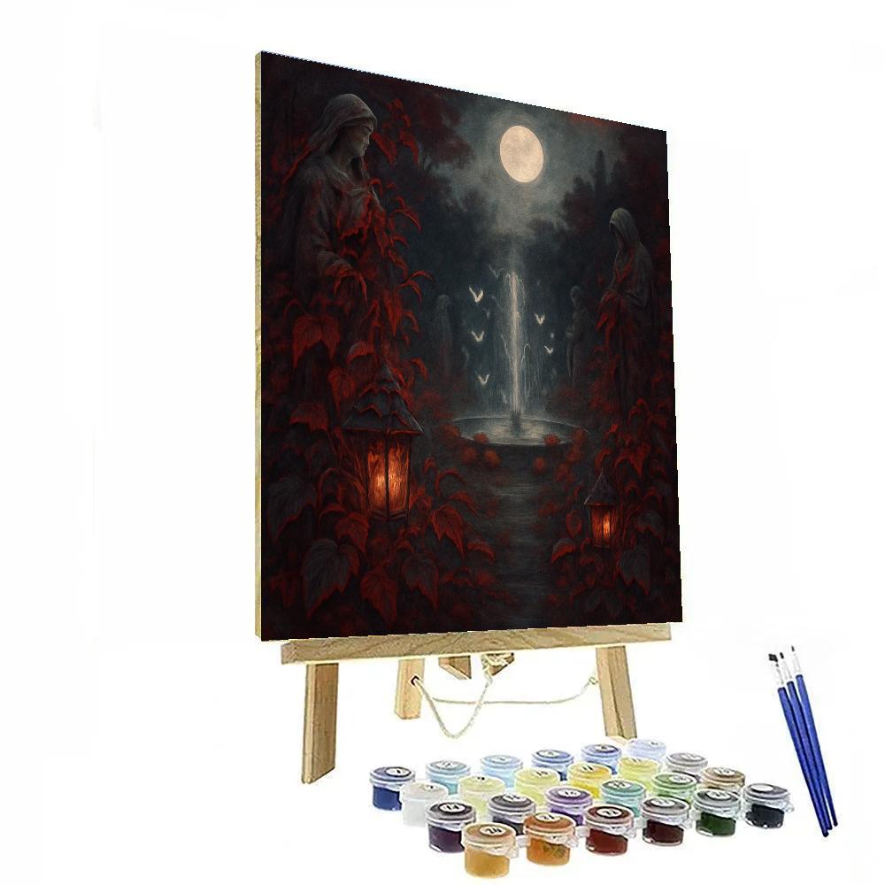 Silvervine Haunted Garden painting number kit
