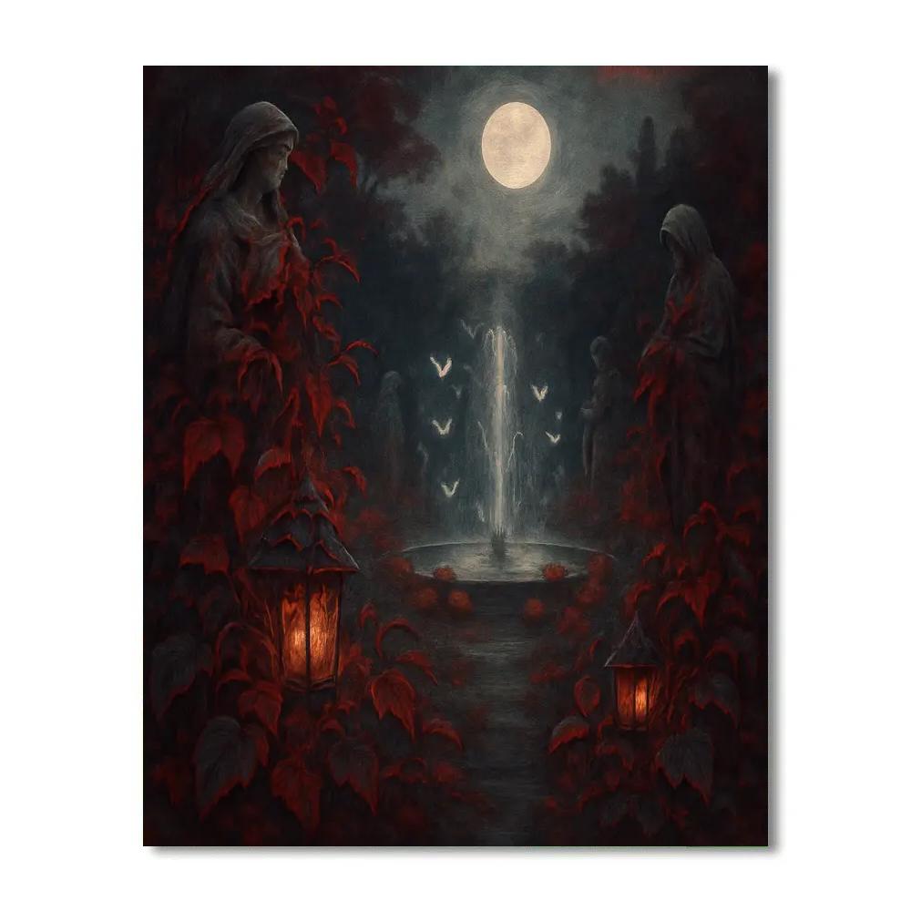Silvervine Haunted Garden painting number kit