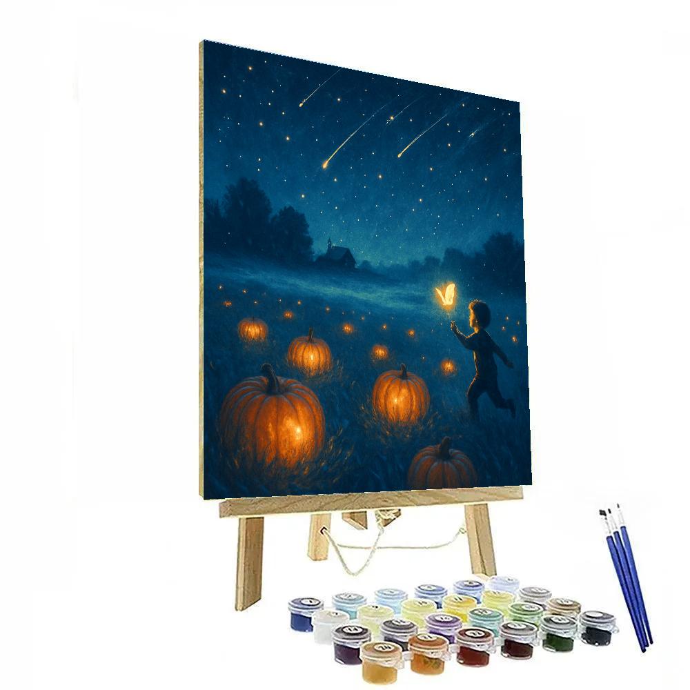 Starfall Pumpkin Meadow paint by number