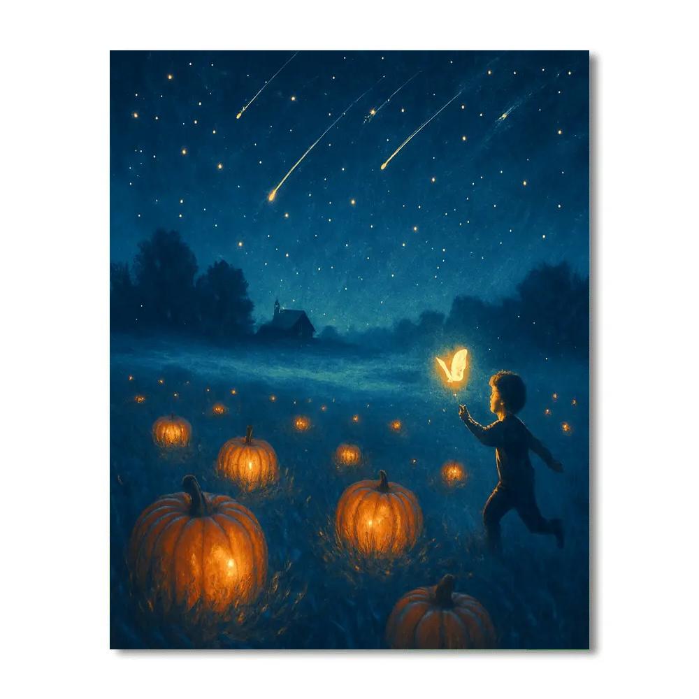 Starfall Pumpkin Meadow paint by number