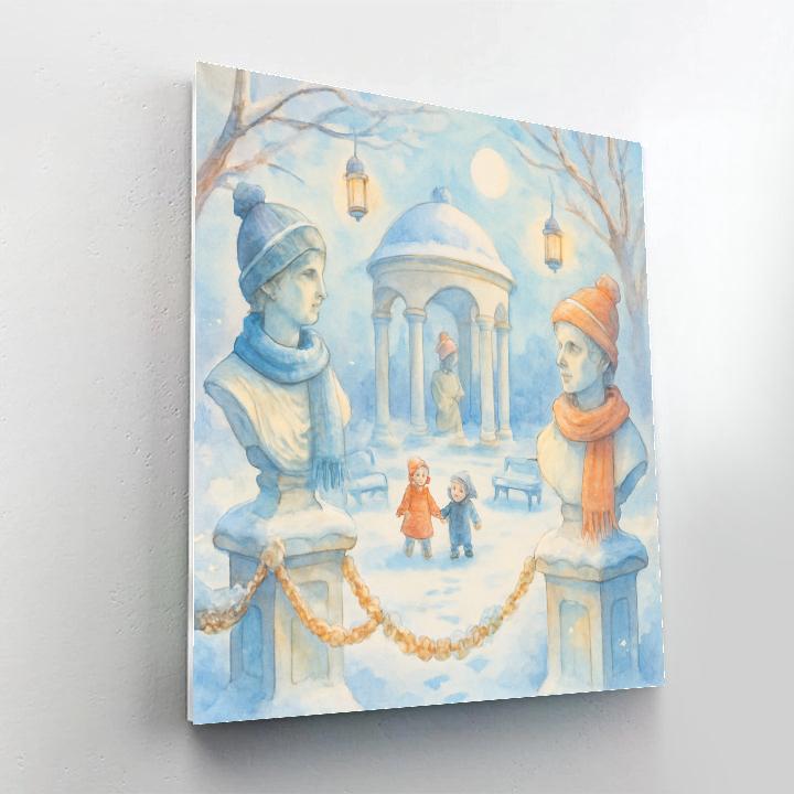 Folly Of Frosted Statues Numbered painting kits