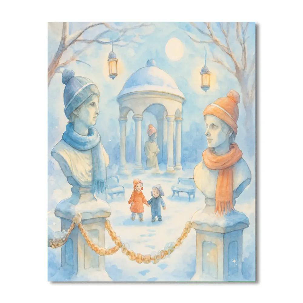 Folly Of Frosted Statues Numbered painting kits