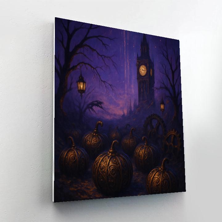 Broken Clockwork Pumpkin Patch Number painting