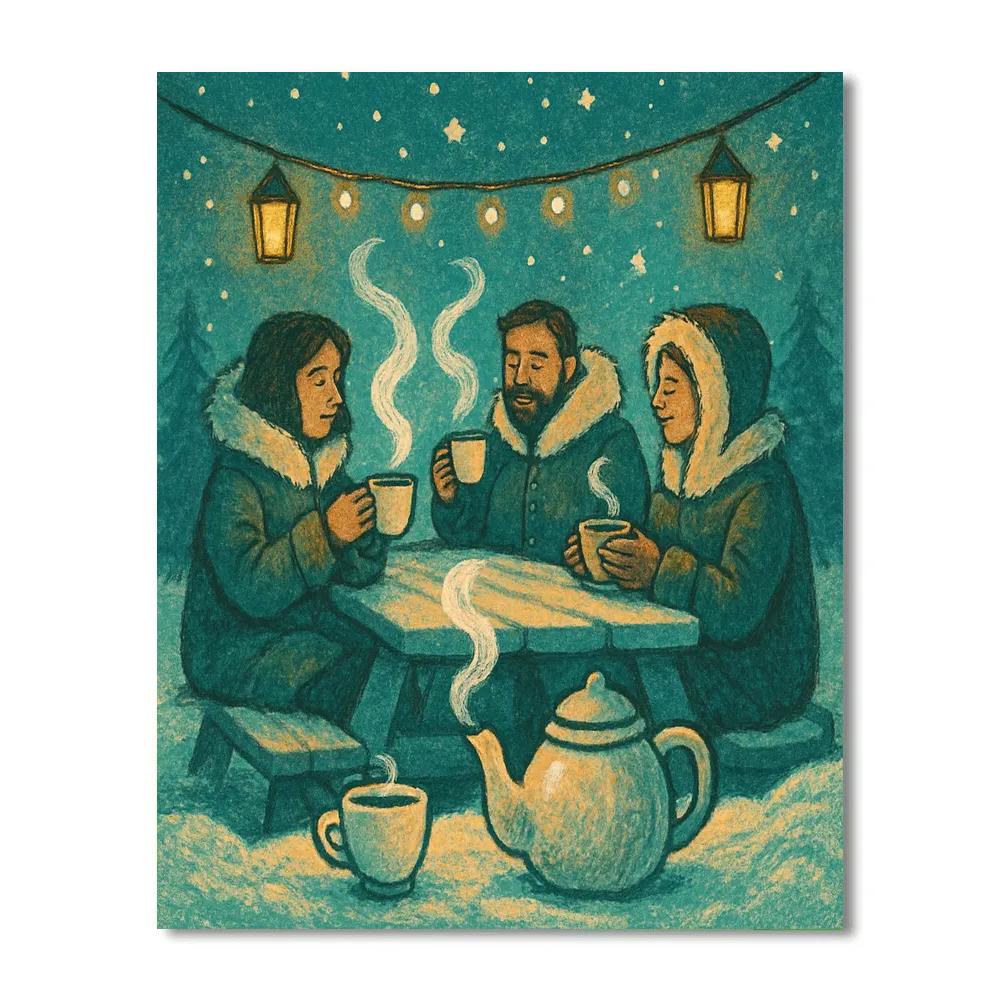 Polar Night Tea Party paint by color