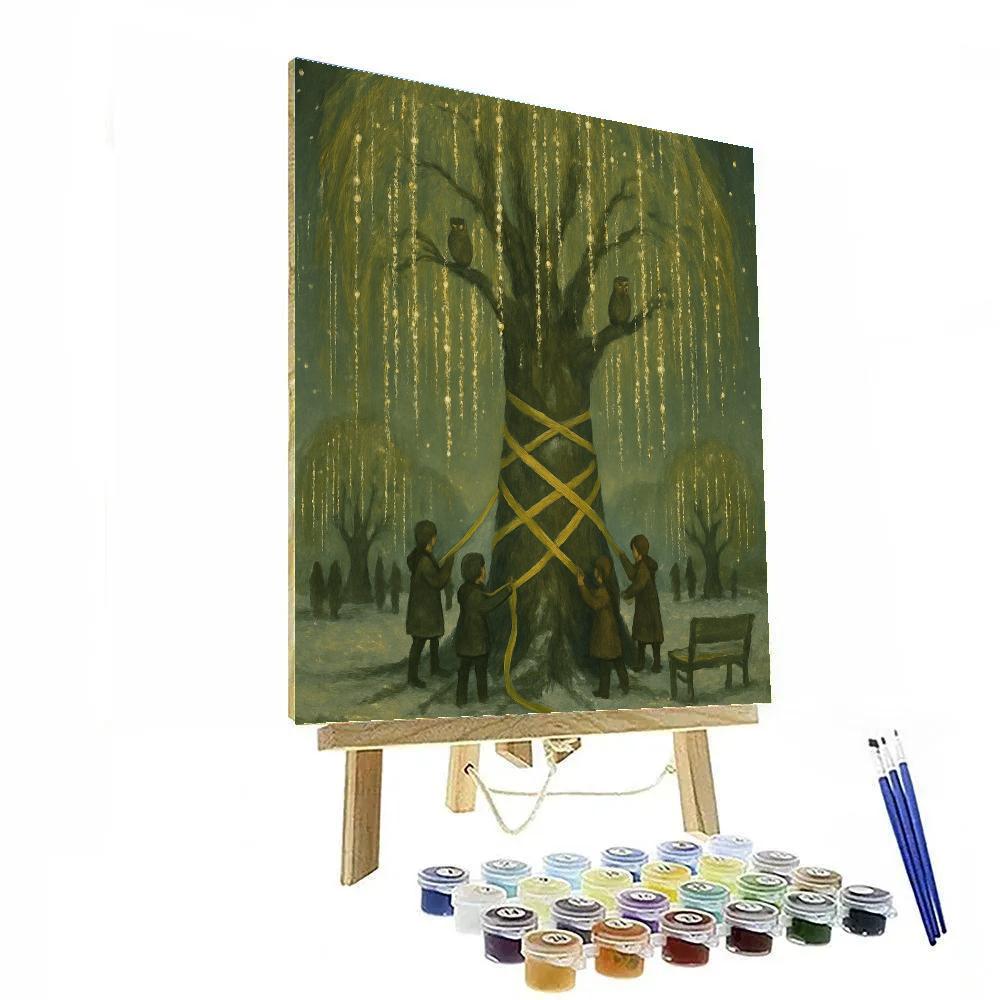 Willow Wrapped In Lights paint by color