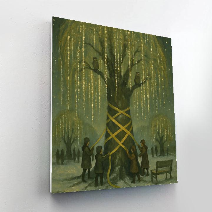 Willow Wrapped In Lights paint by color