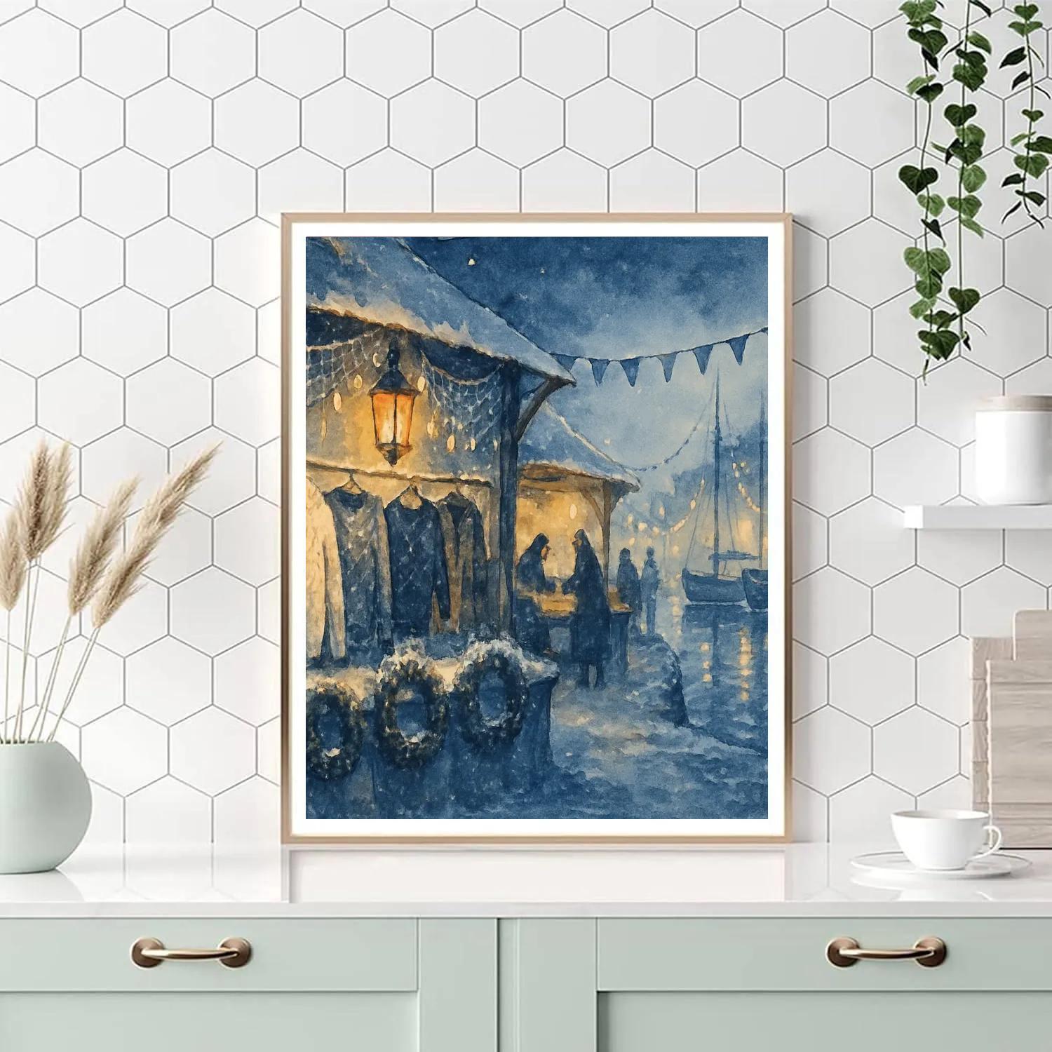 Snow Lantern Harbor Market paint by color