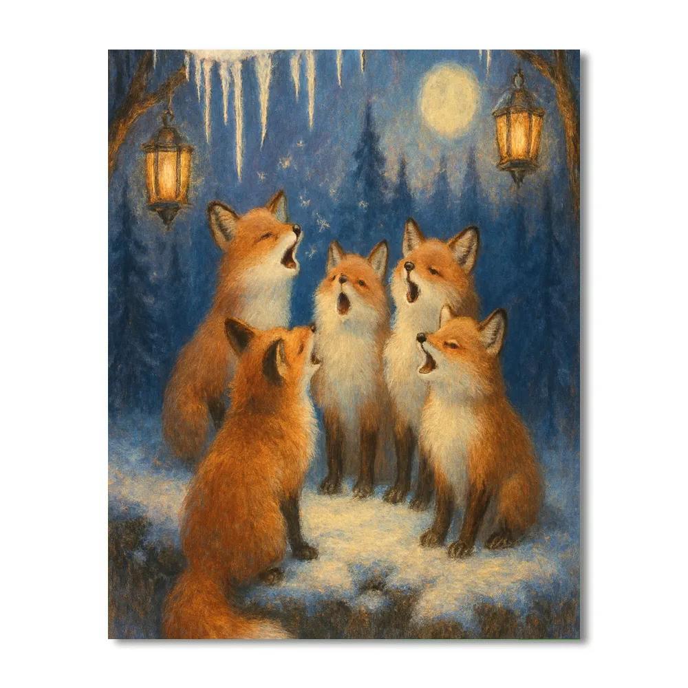 Forest Choir Of Foxes Painting by numbers kit
