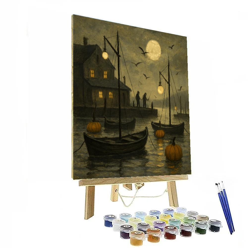 Pewter Sky Pumpkin Harbor Painting by numbers kit