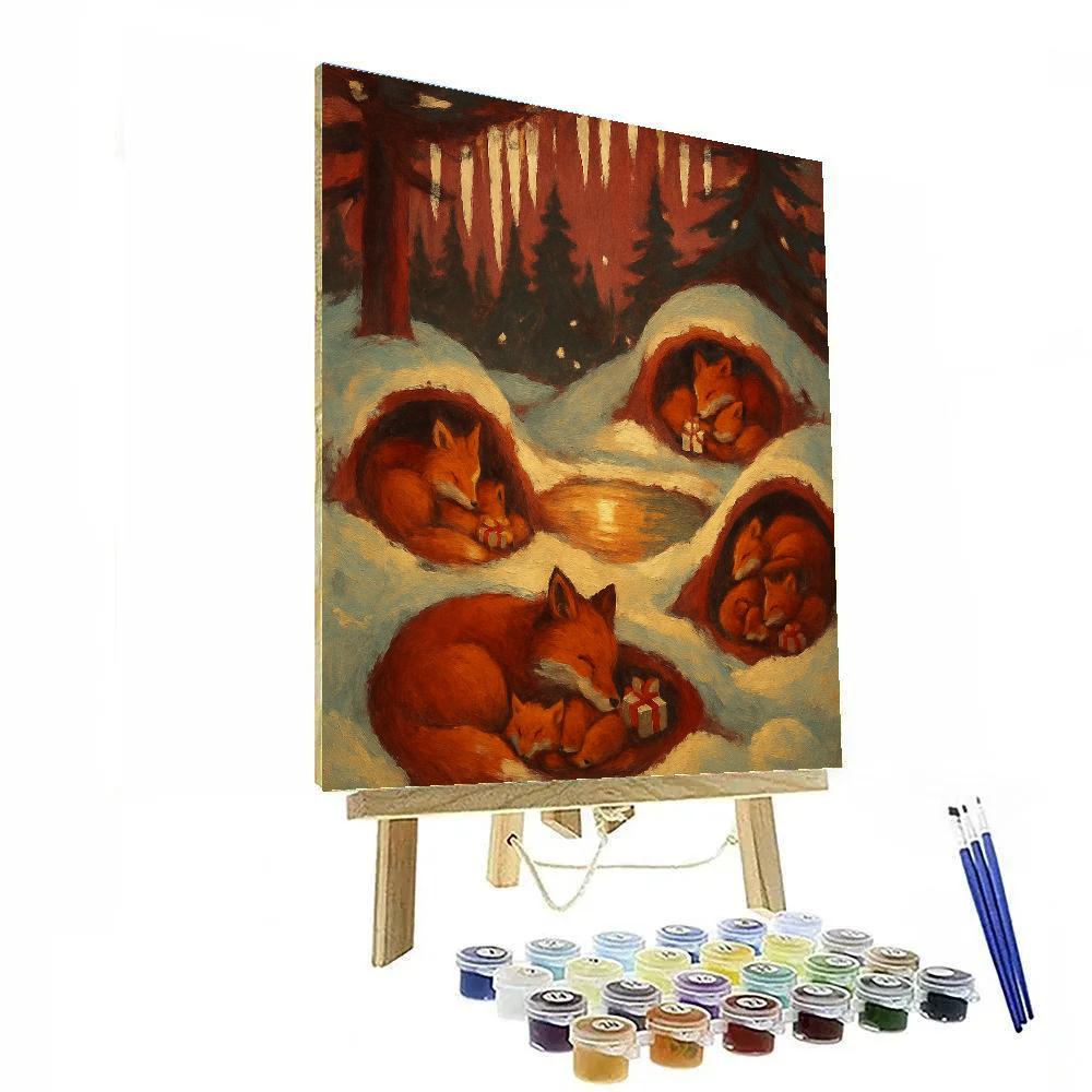 Frostbound Fox Hollow Number painting