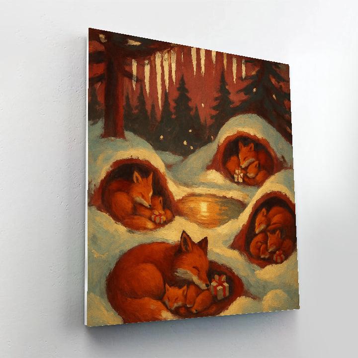 Frostbound Fox Hollow Number painting