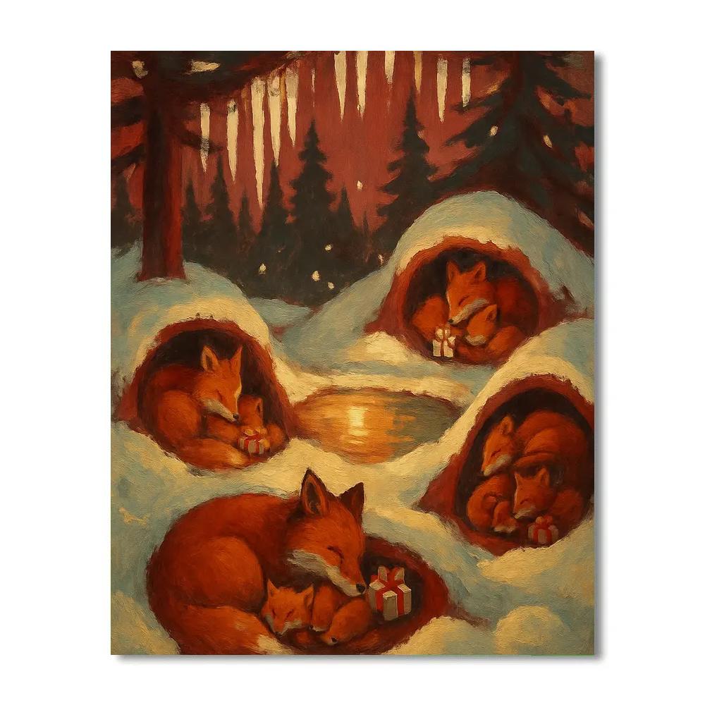 Frostbound Fox Hollow Number painting