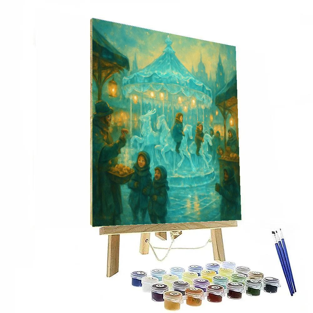 Glittering Ice Market Carousel Painting by numbers kit