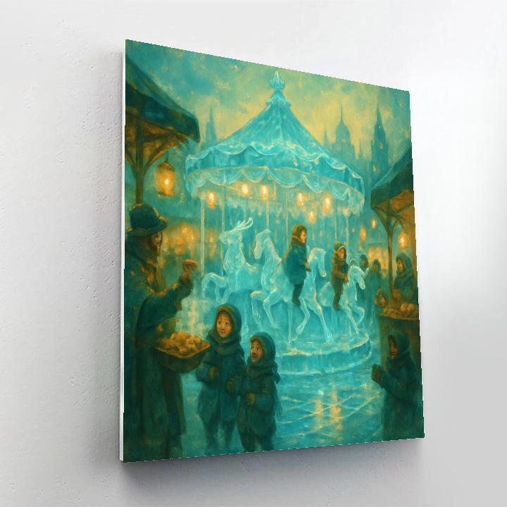 Glittering Ice Market Carousel Painting by numbers kit