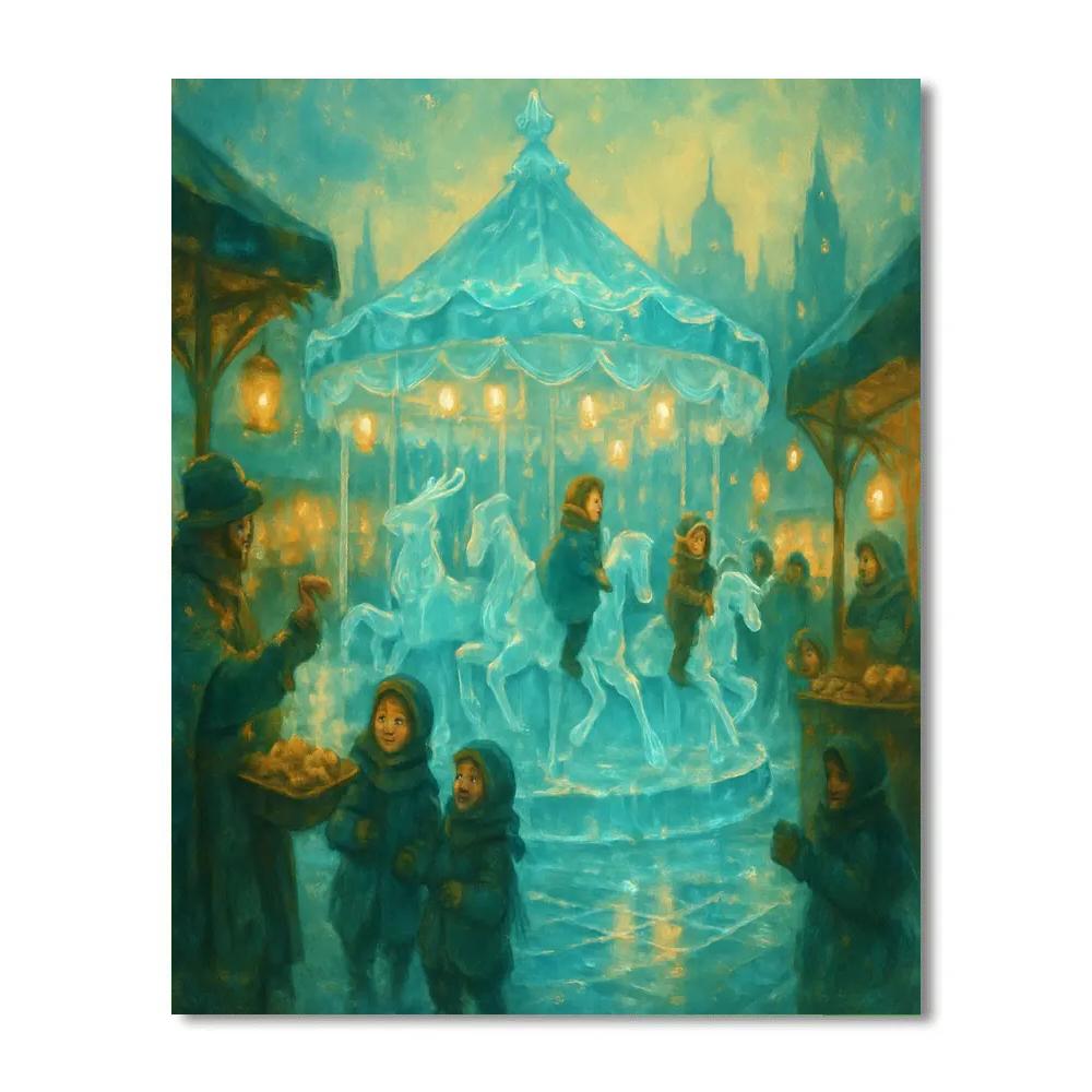 Glittering Ice Market Carousel Painting by numbers kit
