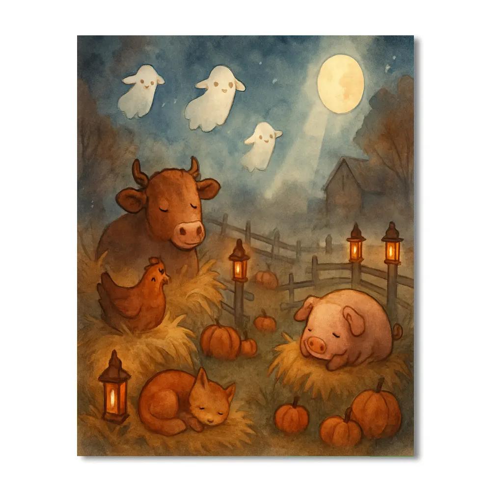 Midnight Hollow Barnyard Numbered painting kits