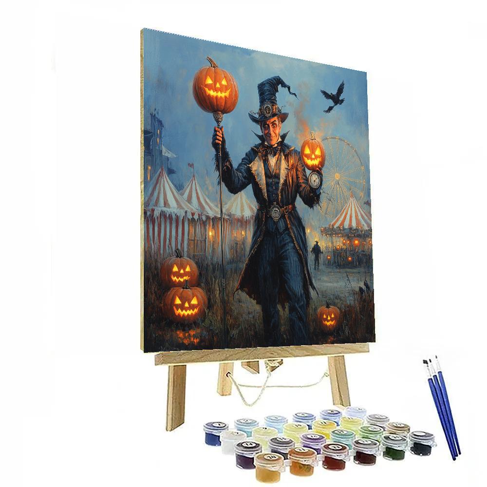 Spooky Midnight Carnival Ringmaster Number painting
