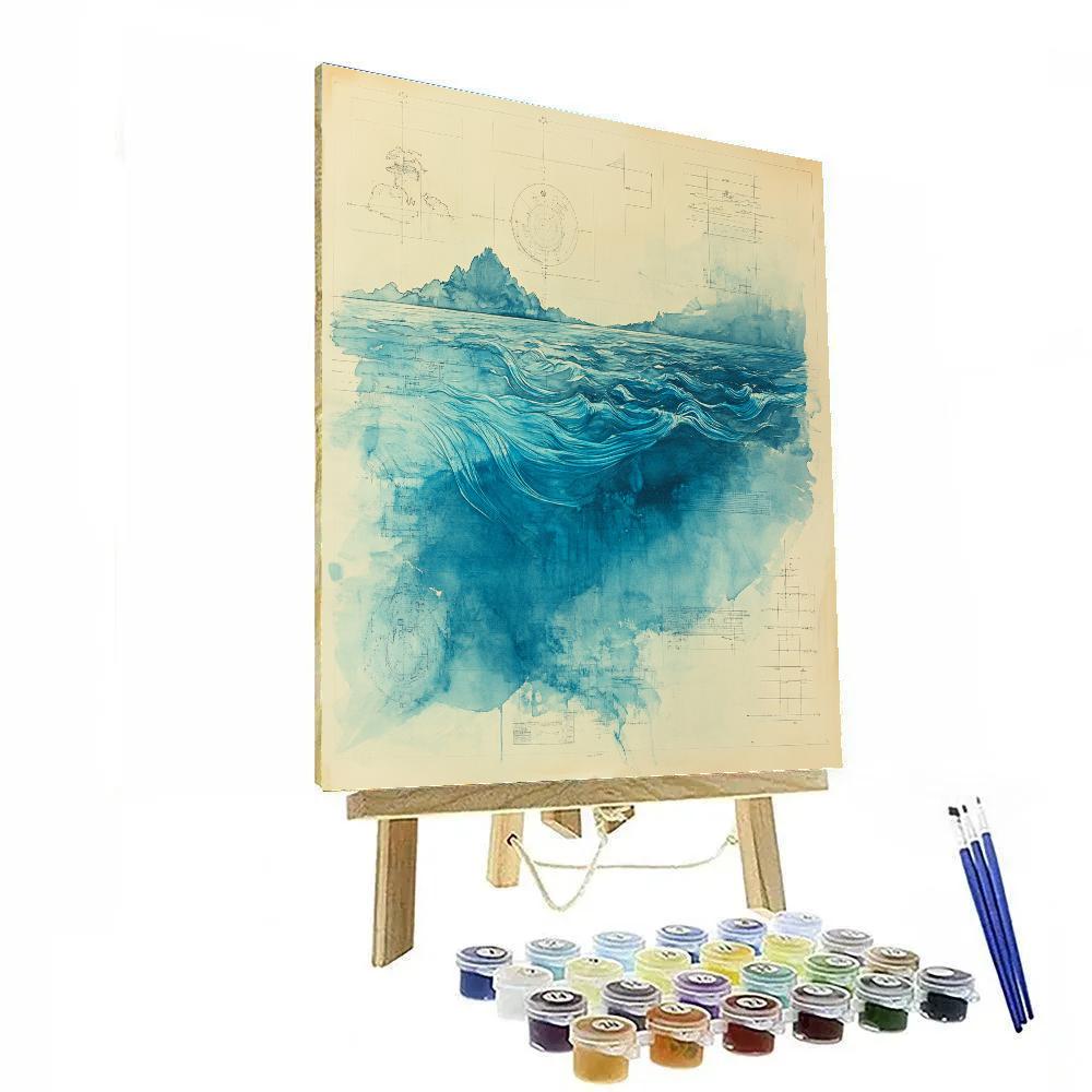 Leonardo Da Vinci Inspired Oceanic Current Cartography Painting by numbers kit