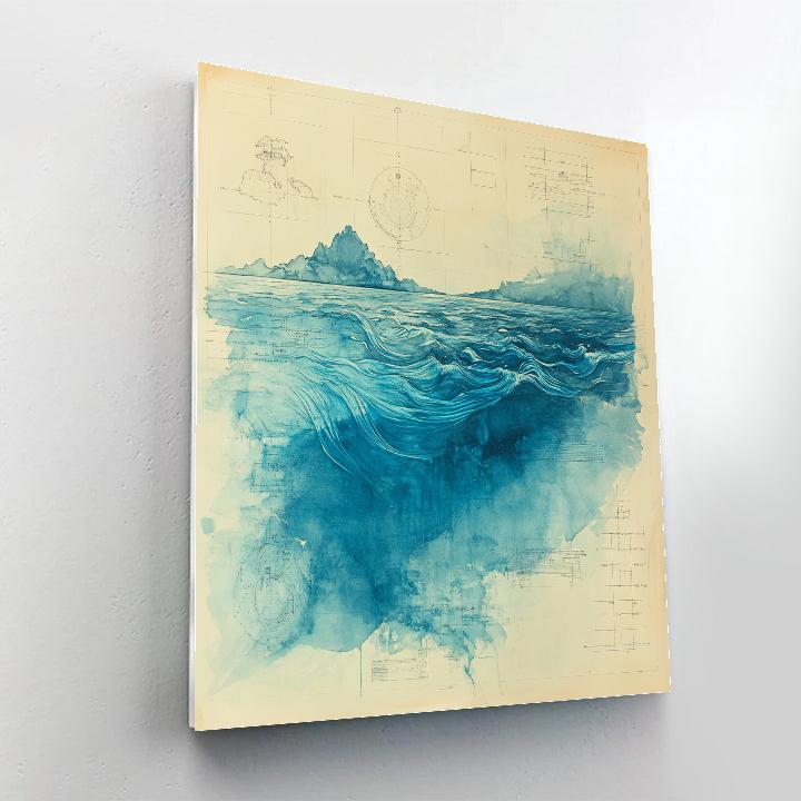 Leonardo Da Vinci Inspired Oceanic Current Cartography Painting by numbers kit