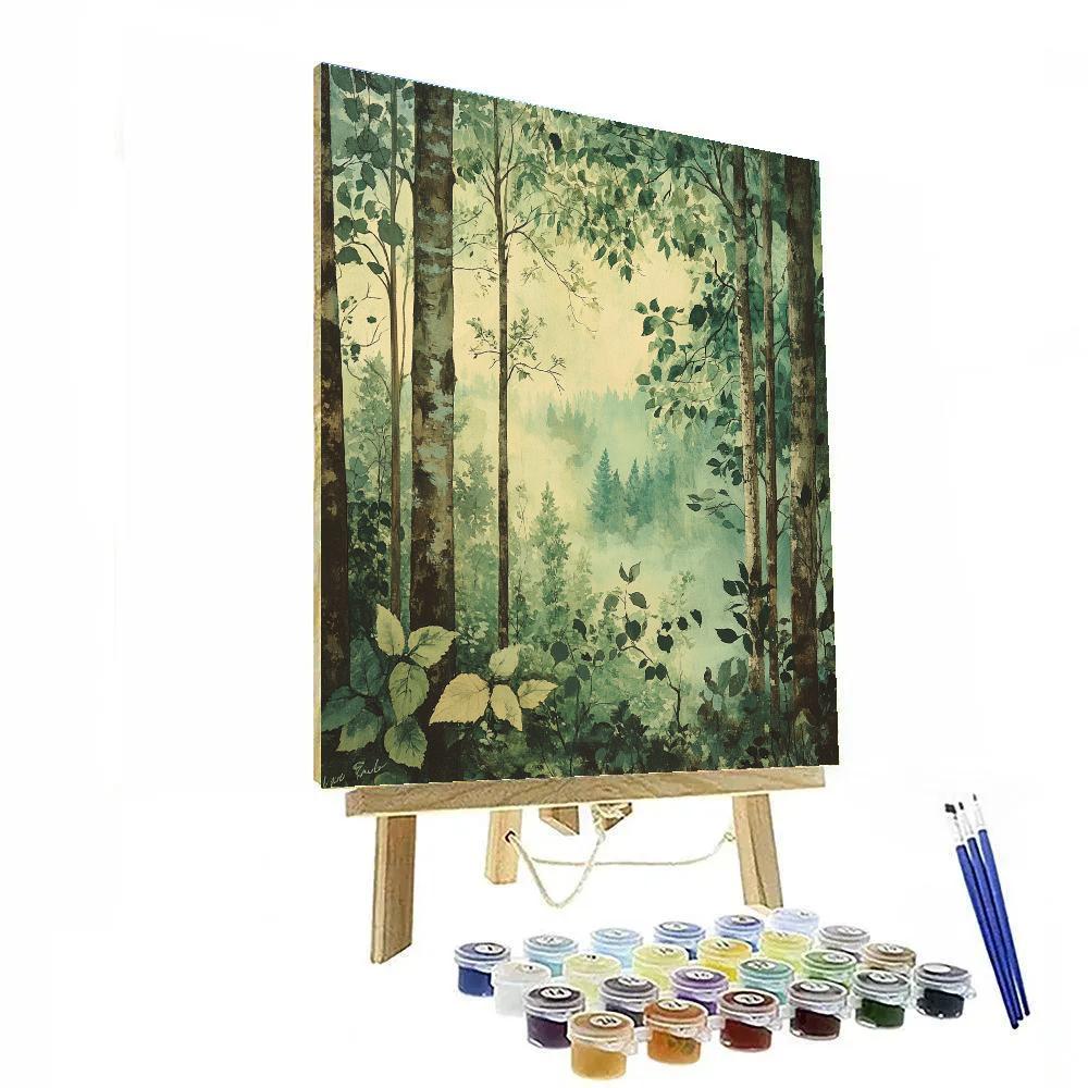 Leonardo Da Vinci Inspired Ethereal Forest paint by number