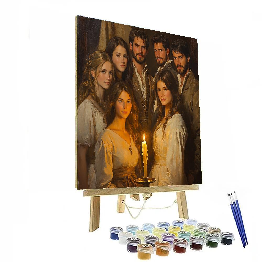 Rembrandt Inspired Candlelit Family Portrait Paint by numbers kits