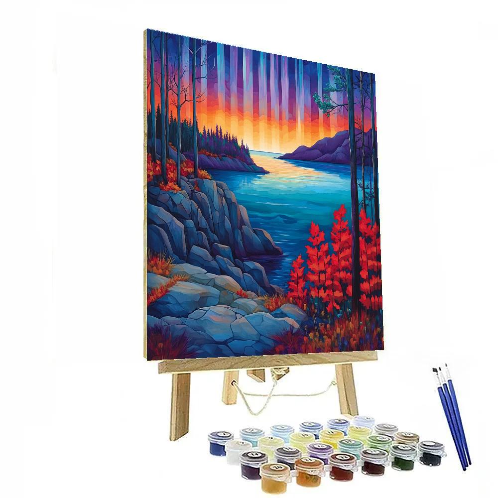 A.Y. Jackson Inspired Aurora Lake Numbered painting kits