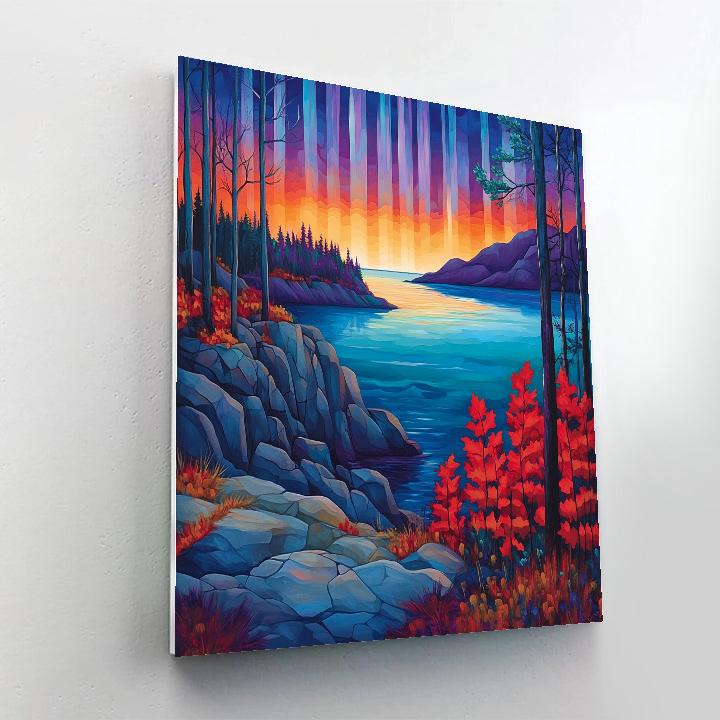 A.Y. Jackson Inspired Aurora Lake Numbered painting kits