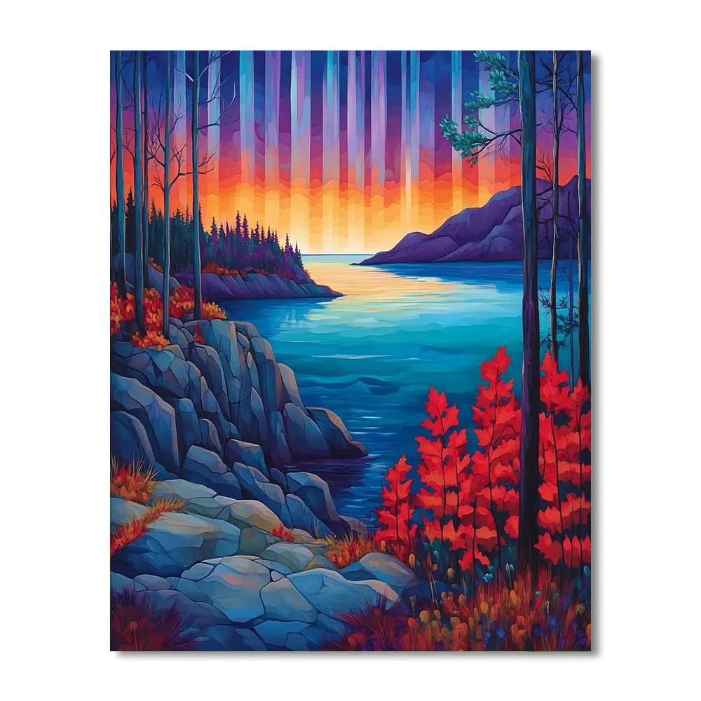 A.Y. Jackson Inspired Aurora Lake Numbered painting kits