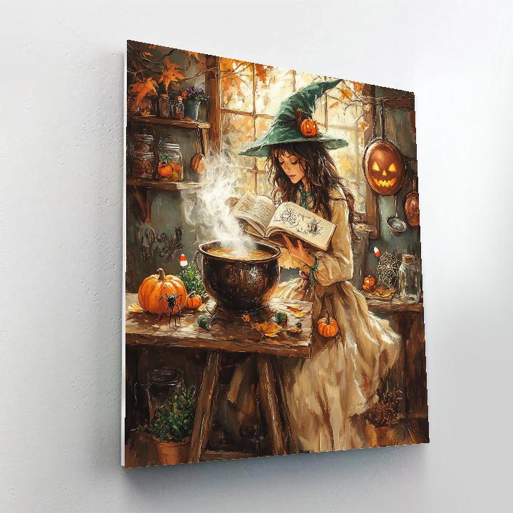 Witchs Kitchen Spellbook Breakfast paint by numbers