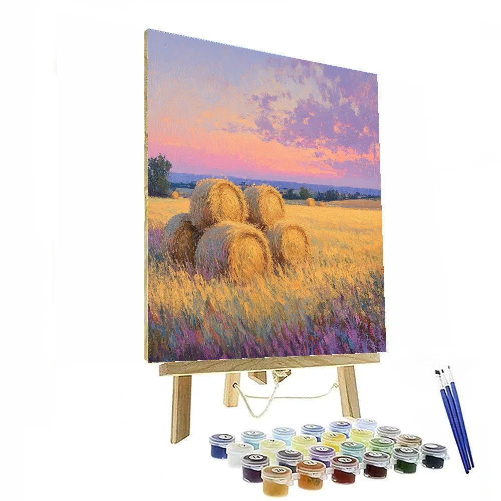 Claude Monet Inspired Twilight Haystacks paint by number