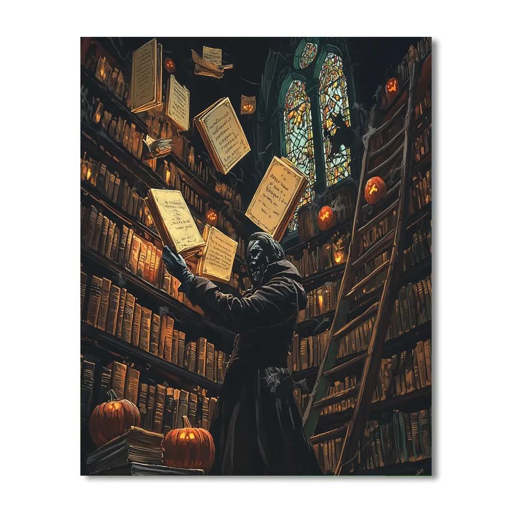 Grim Librarian Curator Haunted Edition paint by number