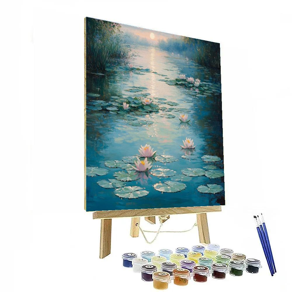 Claude Monet Inspired Morning Waterlily Reflections painting number kit