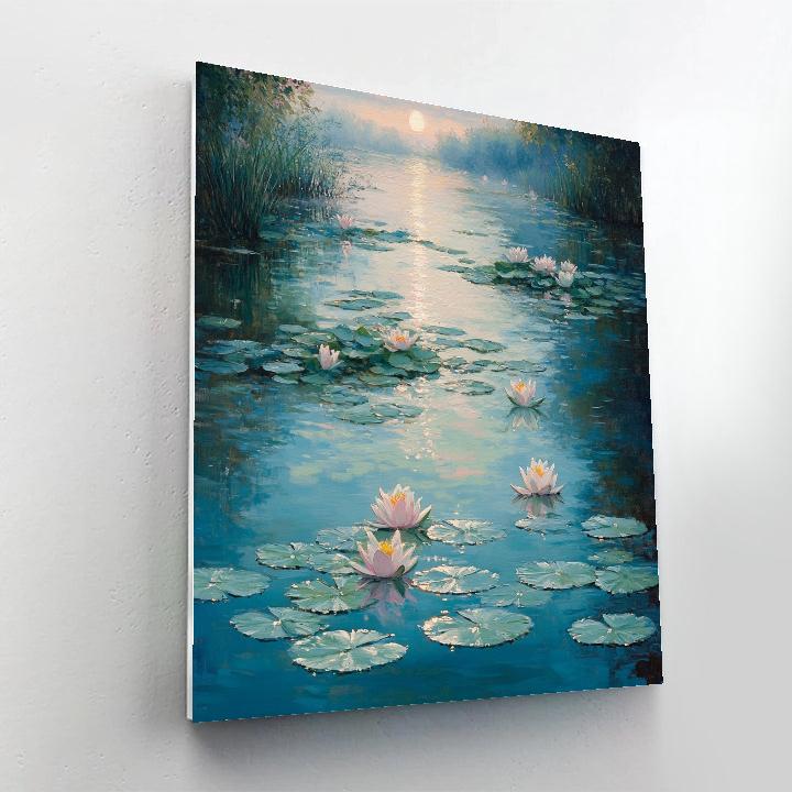 Claude Monet Inspired Morning Waterlily Reflections painting number kit