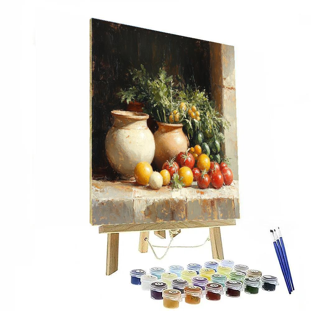 Diego Velázquez Inspired Earthenware And Market Vegetables paint by numbers