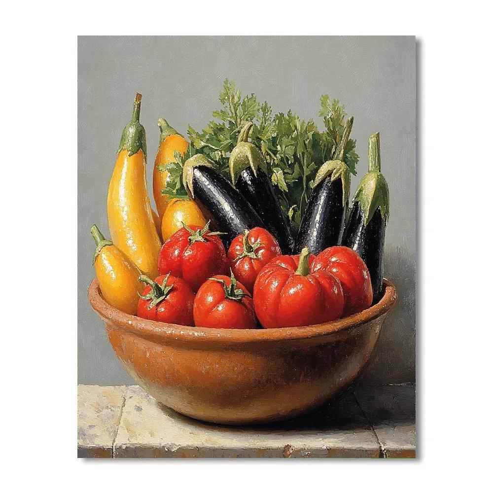 Diego Velázquez Inspired Naturalistic Vegetable Display Paint by numbers kits