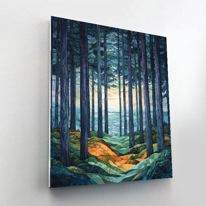 Emily Carr Inspired Cathedral Cedars Paint by numbers art