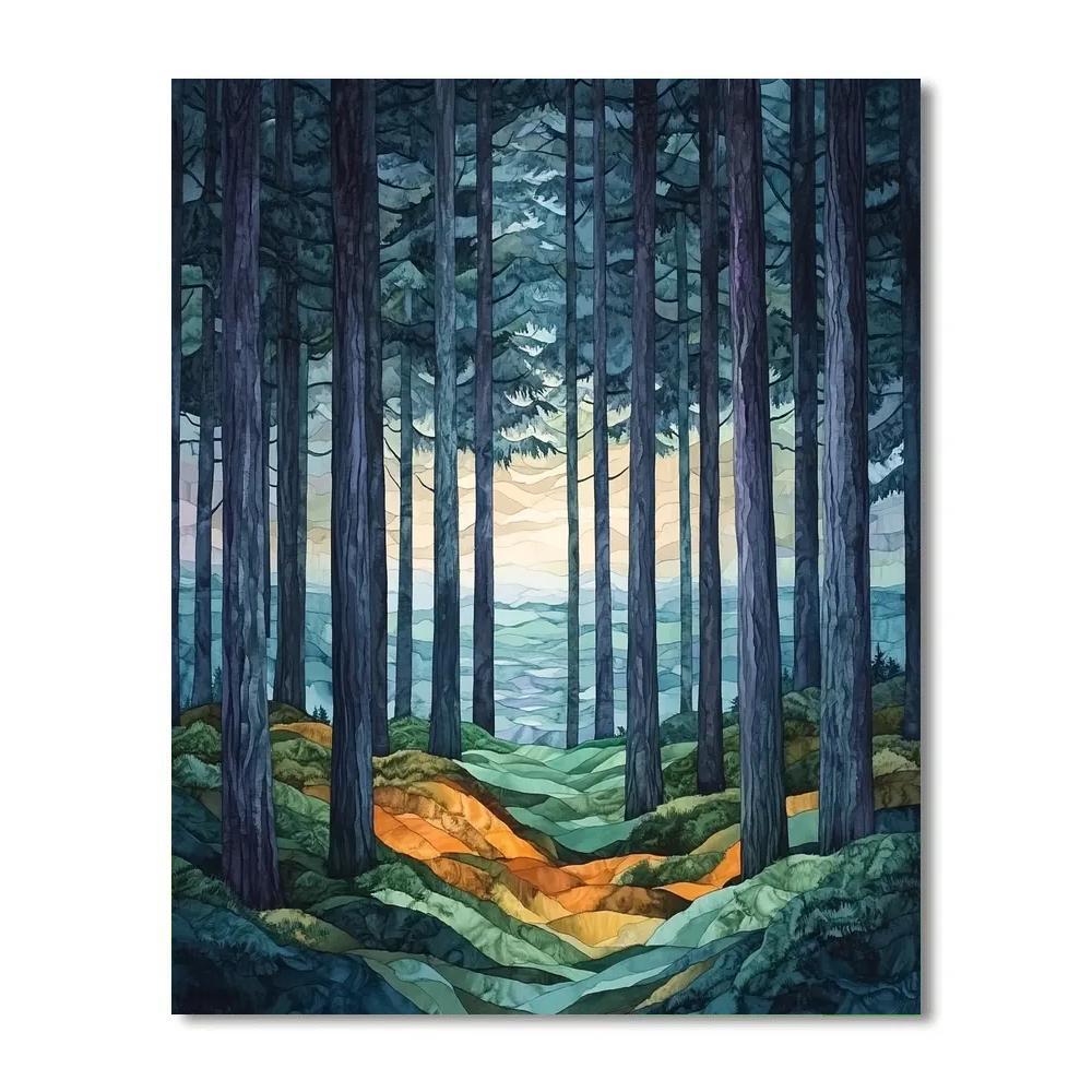 Emily Carr Inspired Cathedral Cedars Paint by numbers art