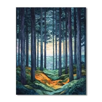 Emily Carr Inspired Cathedral Cedars Paint by numbers art