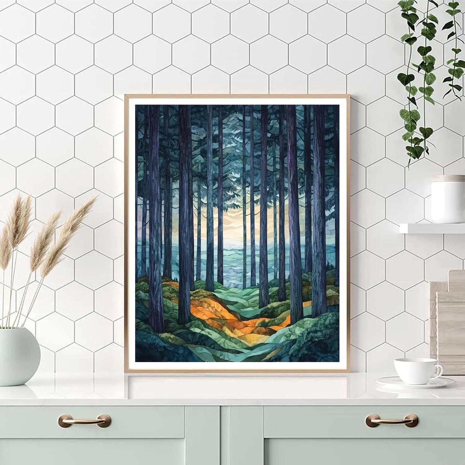 Emily Carr Inspired Cathedral Cedars Paint by numbers art