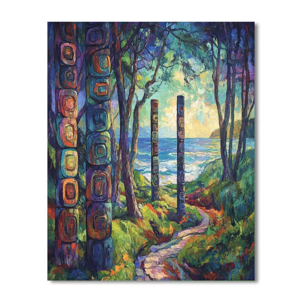 Emily Carr Inspired Totem Grove Rhythm Numbered painting kits