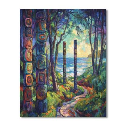 Emily Carr Inspired Totem Grove Rhythm Numbered painting kits