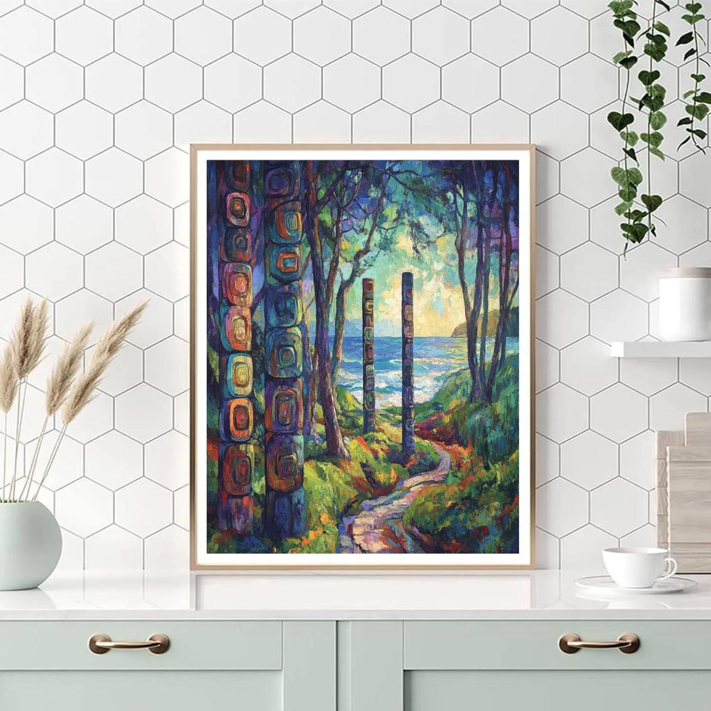 Emily Carr Inspired Totem Grove Rhythm Numbered painting kits