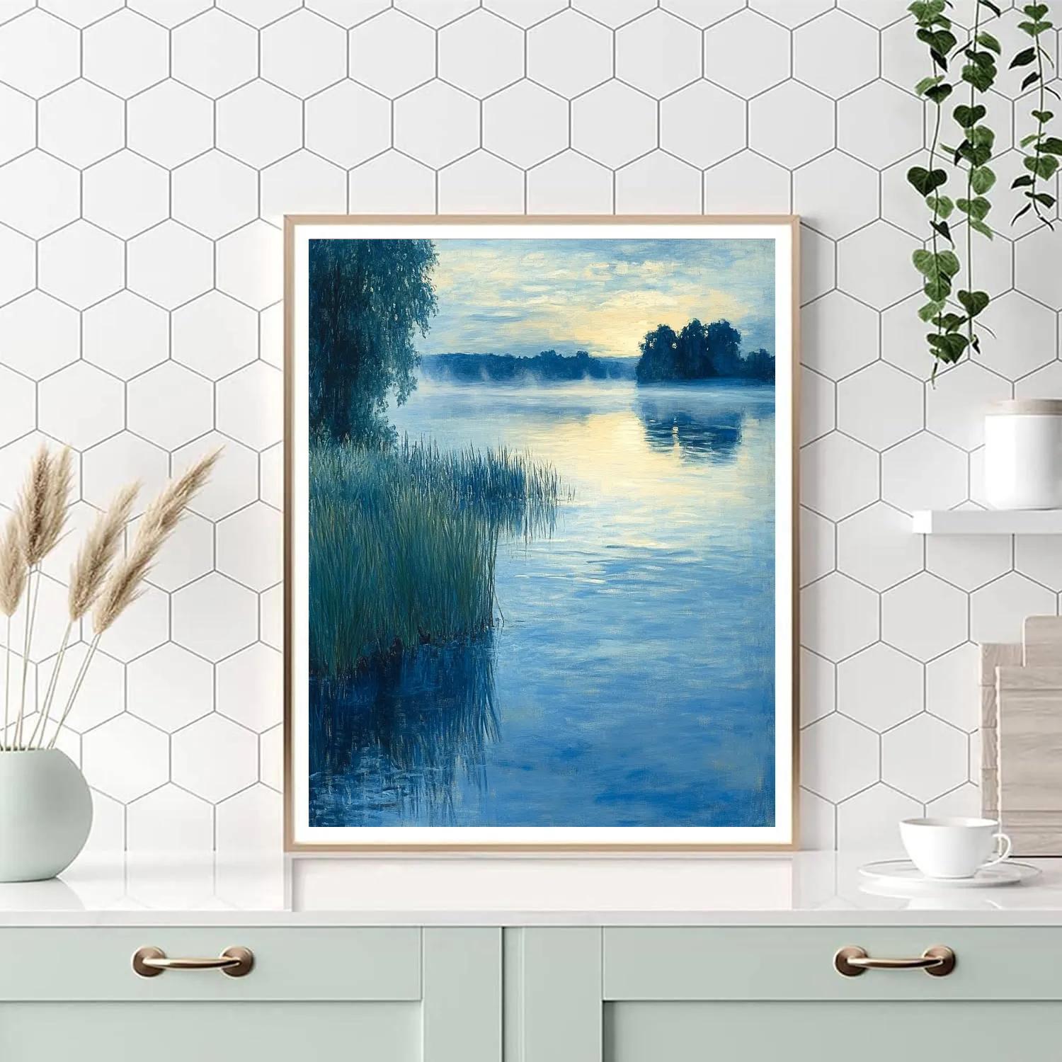 Claude Monet Inspired Misty Morning Lakeside Paint by numbers kits