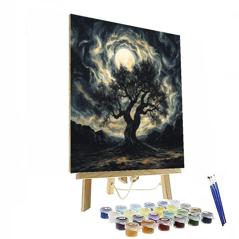 Francisco Goya Inspired Moonlit Oak Silhouette Painting by numbers kit