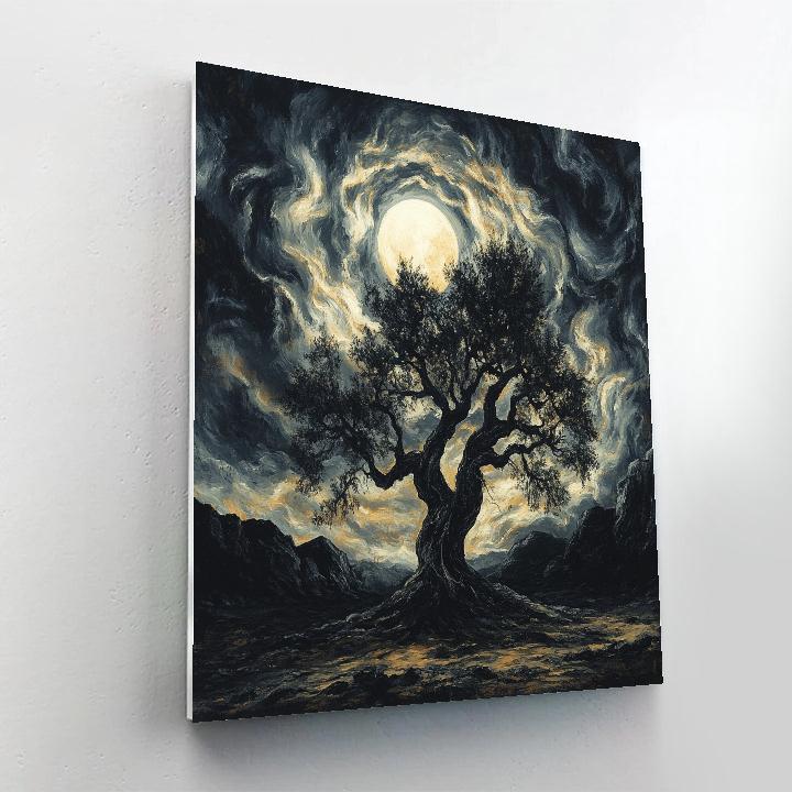 Francisco Goya Inspired Moonlit Oak Silhouette Painting by numbers kit