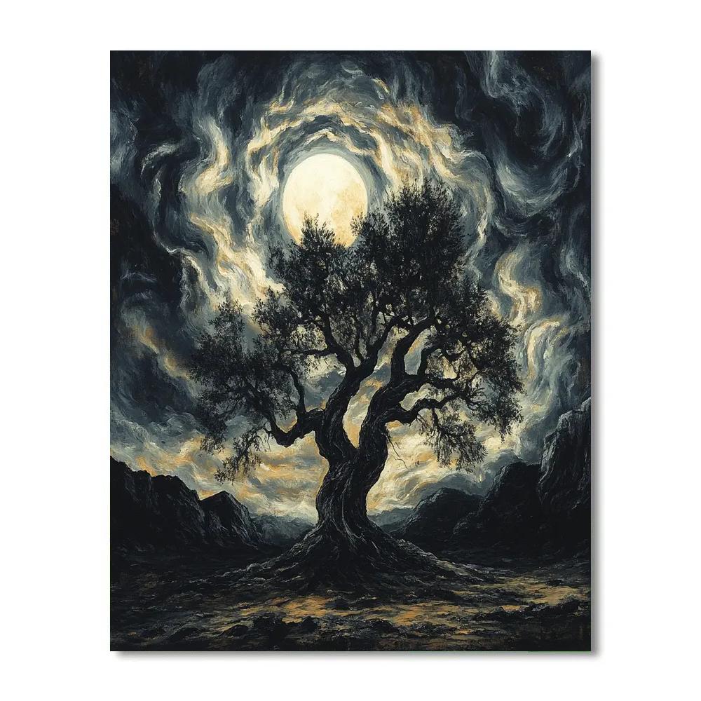 Francisco Goya Inspired Moonlit Oak Silhouette Painting by numbers kit