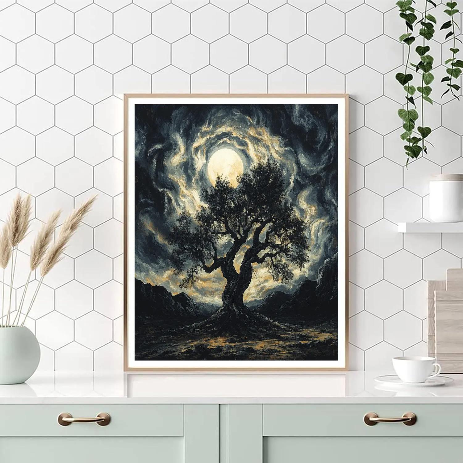 Francisco Goya Inspired Moonlit Oak Silhouette Painting by numbers kit