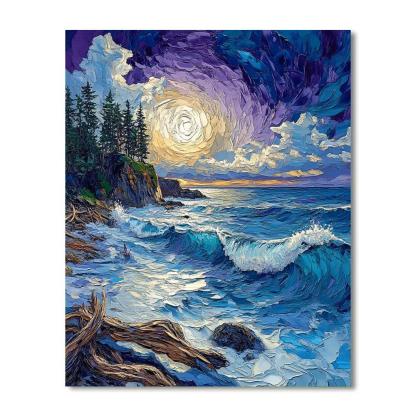 Emily Carr Inspired Coastal Thunderscape Number painting