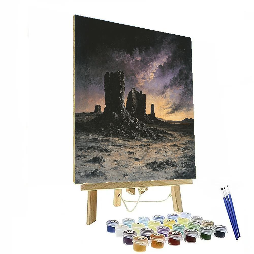 Francisco Goya Inspired Weathered Rocks At Dusk DIY paint by numbers